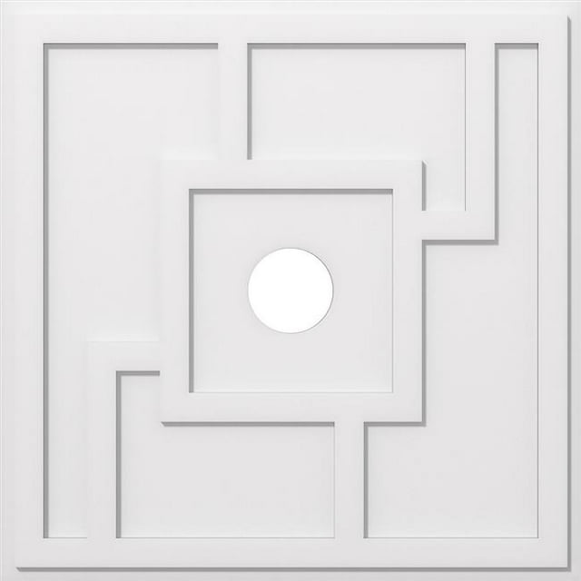 Ekena Millwork CMP34KX-05000 34 in. OD x 5 in. ID Square Knox Architectural Grade PVC Contemporary Ceiling Medallion
