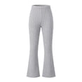 thumbnail image 4 of Mooqilaa Girls Flare Leggings Size 9-10 Years, High Waist Ribbed Knit Stretchy Casual Flare Pants Gray, 4 of 7