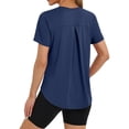 thumbnail image 5 of Quick-Dry Athletic T-Shirt for Women - Lightweight Short Sleeve Crew Neck Top, Moisture-Wicking Workout & Running Shirt Dark Blue XXL, 5 of 7