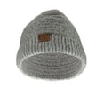 thumbnail image 2 of C.C Unisex Solid Color Warm Boucle Knit Skull Cap Cuff Beanie, Light Melange Gray, 2 of 3