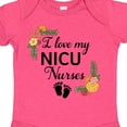 thumbnail image 4 of Inktastic I Love My Nicu Nurses with Baby Footprints and Flowers Boys or Girls Baby Bodysuit, 4 of 5
