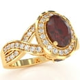 thumbnail image 2 of Three Stone Lab-Created Ruby Diamond Peekaboo Halo Engagement Ring In 14k Yellow Gold, 2 of 6