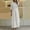 White, variant on Plus Size Cotton Linen Outfits Solid Mid-length Button Shirts and Wide Leg Pants 2pc Casual Lounge Sets Working Going Out Clothing