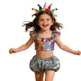 thumbnail image 3 of Liyamei Girls Performance Hot Pants Stage Show Sequins Glitter Shorts Versatile Dance Girls Shorts Size 9-11 Years, 3 of 3