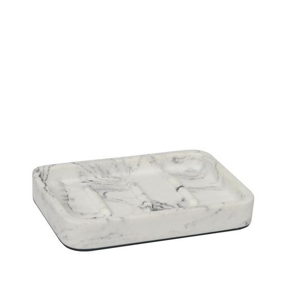hometrends Faux Marble White Soap Dish, 1 sandstone soap dish for bathroom use