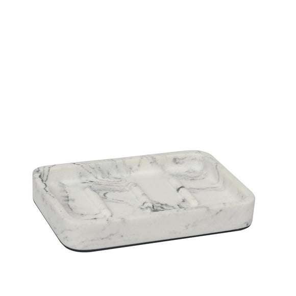hometrends Faux Marble White Soap Dish, 1 sandstone soap dish for bathroom use