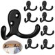 thumbnail image 3 of Ganchos para abrigos shaofei Gancho de pared doble Negro, 3 of 5