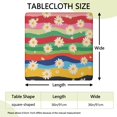 thumbnail image 2 of Pioneer Flower Floral Print Pattern Square Fitted Tablecloth with Elastic Edge,Square Table Cover,Washable Elastic Table Cover for Home Kitchen Party Decor 36"x36", 2 of 6