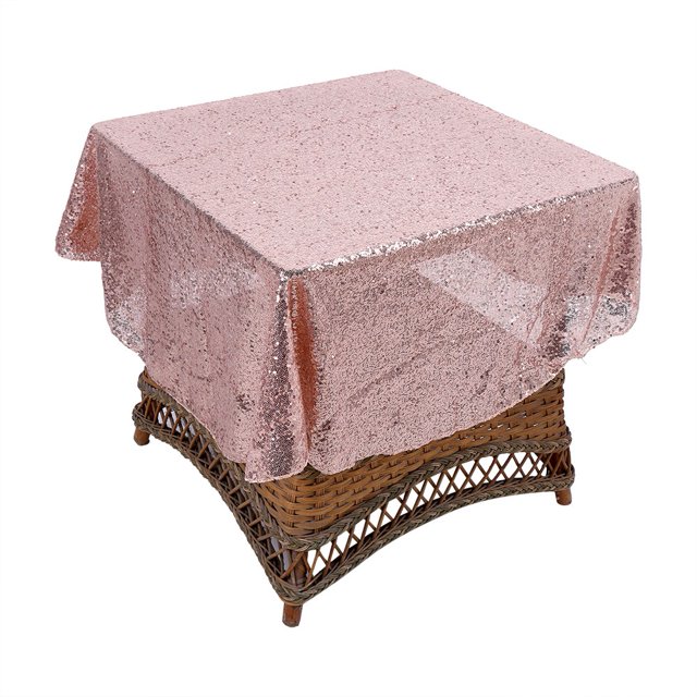Mantel de lentejuelas de 47'' en oro rosa brillante para bodas y banquetes, redondo y radiante