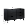 thumbnail image 3 of Walker Edison Simple Wood 6 Drawer Dresser with Cut Out Handles - Black, 3 of 16