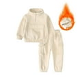 thumbnail image 3 of Kids Boys Girls Active Sweatsuit 2 Piece Long Sleeve Half Zip Tracksuit Sweatshirts Leggings Pants Winter Clothes Girl Clothes 6-7 Years, 3 of 3