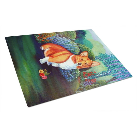 Caroline's Treasures Pembroke Corgi Glass Cutting Board Large