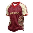 thumbnail image 2 of Mexico 2026 Soccer Cup Jersey for Men, V-Neck Short Sleeve Athletic Training Top, Breathable Sports Shirt, Active Fan Support Tee, Lightweight Casual Pullover, 1 Pack Red XXXL, 2 of 5