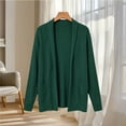 thumbnail image 6 of vzibsiv Cardigan for Women Long Sleeve Open Front Knit Fleece Jacket with Pockets Fall Winter Outfits Green Size M, 6 of 6