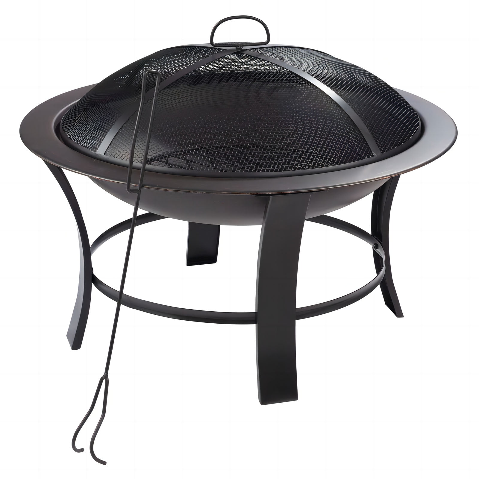 26" Metal Round Outdoor WoodBurning Fire Pit