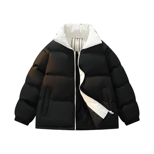 Kalauyu Mens Winter Padded Jackets Full Zipper Windproof Jacket Coat