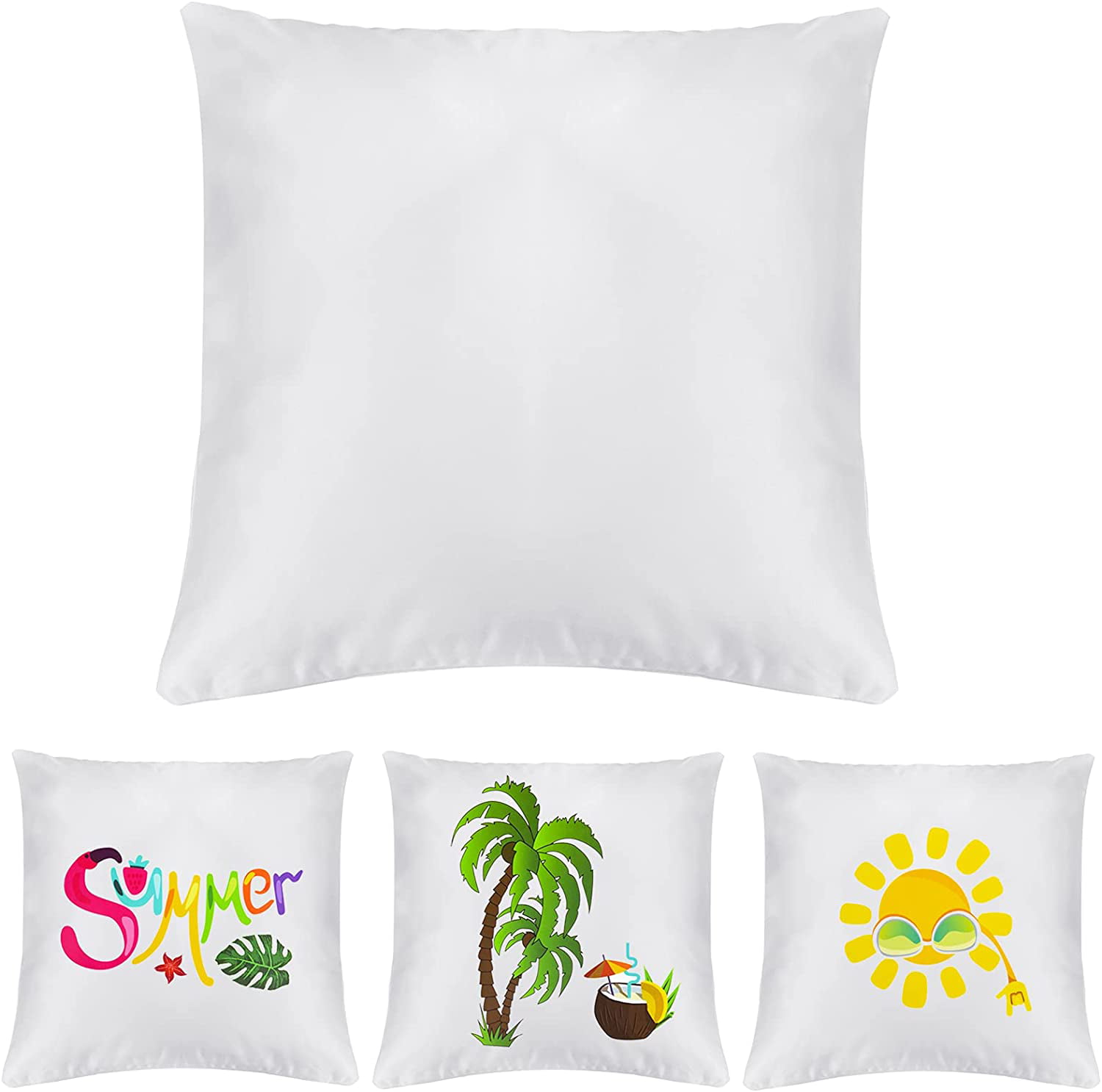 Sublimation White  16”x16” Throw Pillow Case x 20 with Zipper 