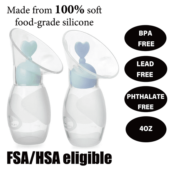Amplim Manual Silicone Single Breast Pump, Milk Collector with Stoppers