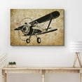 thumbnail image 2 of PixonSign Canvas Print Wall Art Vintage Biplane & Propeller on Brown Background Transportation Airplanes Illustrations Realism Contemporary Aerial Fun Sepia for Living Room, Bedroom, Office - 16"x24", 2 of 5