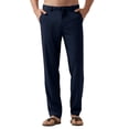 thumbnail image 1 of Vestido casual de lino para hombre de Pants Willit, azul marino, talla 42, 1 of 7