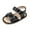 A06/Black, variant on Baby Girls Sandals Infant Closed Toe Crib Shoes 0-24 Months