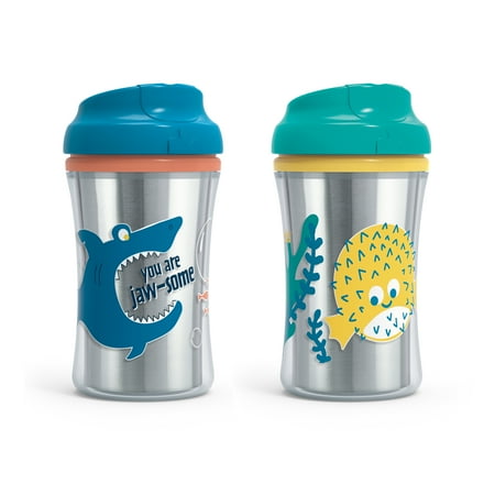 First Essentials by NUK Insulated Cup-like Rim Sippy Cup, 9 oz, 2-Pack, Unisex
