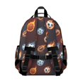 thumbnail image 3 of Football and Basketball Red Pattern Cute School Backpack Bag for School with Padded Back and Adjustable Shoulder Straps 15.25"x11.5"x5.25", 3 of 5