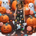 thumbnail image 2 of Kwasome Kid Rompers For Girls Toddler Baby Girl Halloween Prints Jumpsuit Sleeveless Romper Outfits Pants Clothes Black Adorable Kid Rompers For Girls 1-2 Years, 2 of 5
