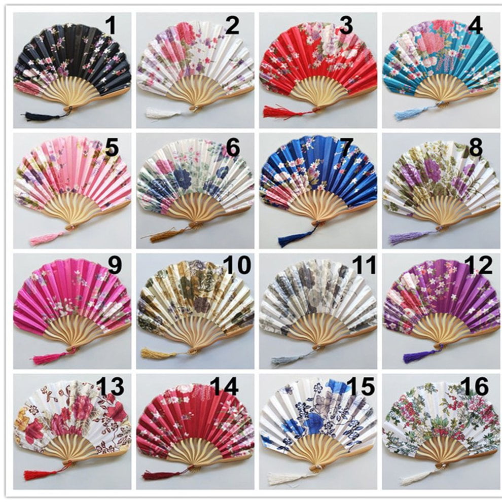 Satin Fan Hand Held Fan Summer Outdoor Travel Cooling Fans Decorative