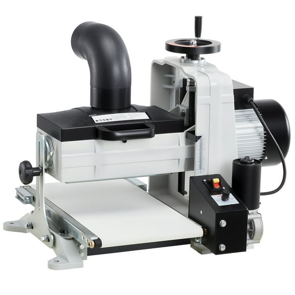 KFFKFF 10" Benchtop Drum Sander, 1HP 1725RPM Dual Motor Woodworking Tool - Adjustable Speed Conveyor & 4" Dust Port for Cabinetry and Furniture Projects