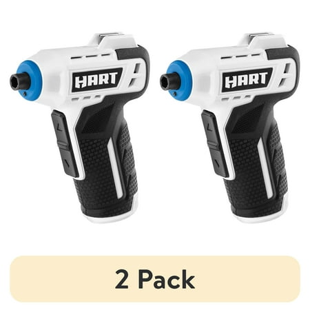 (2 pack) HART 4-Volt USB Rechargeable Cordless 1/4" Size Screwdriver