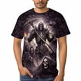 thumbnail image 4 of LAOLIUSN Men's Gothic Skull Graphic T-Shirt, 3D All Over Print Short Sleeve Crew Neck Casual Tee, Soft Stretch Shirt, S-4XL, 4 of 7