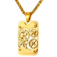 thumbnail image 1 of Grabado personalizado para hombre con placa de oro,Collar de acero con etiqueta de perro de fibra de carbono para hombres,Etiqueta de perro del ejército con placa militar con cadena, 1 of 5