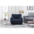 thumbnail image 2 of Bean Bag Chair, Modern Tufted Upholstered Bean Bag Chair with Memory Sponge, Fluffy Lazy Sofa Leisure Lounge Chair for Living Room, Bedroom, Apartment, Dark Blue, 2 of 7