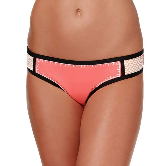 Bar III Women's Whip It Good Colorblocked Hipster Bikini Bottoms, Sunset, X-Large