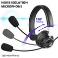 thumbnail image 3 of Trucker Bluetooth Headset/Office Wireless Headset with Extra Boom Noise Reduction Microphone, over the Head Headphone On Ear Car Bluetooth Headphones for Cell Phone, Skype, Truck Driver, Call Center, 3 of 8