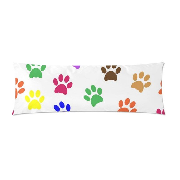 ABPHOTO Pawprints Paw Prints Paw Animal Pet Dog Body Pillow Cover pillow Case Pillow Protector Cushion Cover 20x60 inch