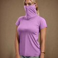 thumbnail image 1 of Solid Color Face Mask, Summer Casual Top, Lightweight Fabric, Short Sleeve Design, For Outdoor Activities, Sun Protection, Breathable Material, Fashionable Accessory, Daily Wear, Travel Gear, 1 of 7
