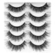 thumbnail image 1 of 5 pares de pestañas postizas de varias capas: aspecto natural y esponjoso, suaves y ligeras, fáciles de aplicar para el maquillaje de ojos diario o de fiesta, 1 of 1