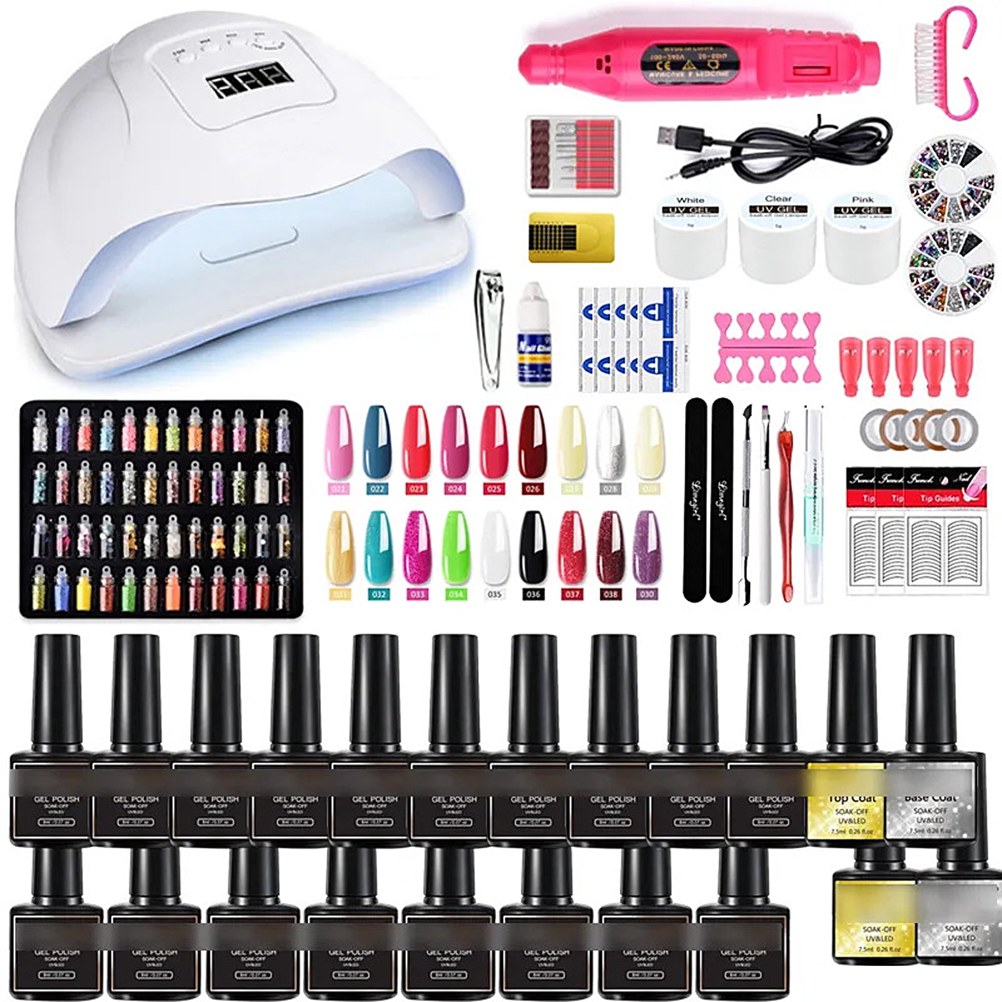 As Seen On TV - IGIA Nail Salon Kit With UV LED LAMP MANICURE SET TOOLS & COLORS NAIL GEL POLISH KIT