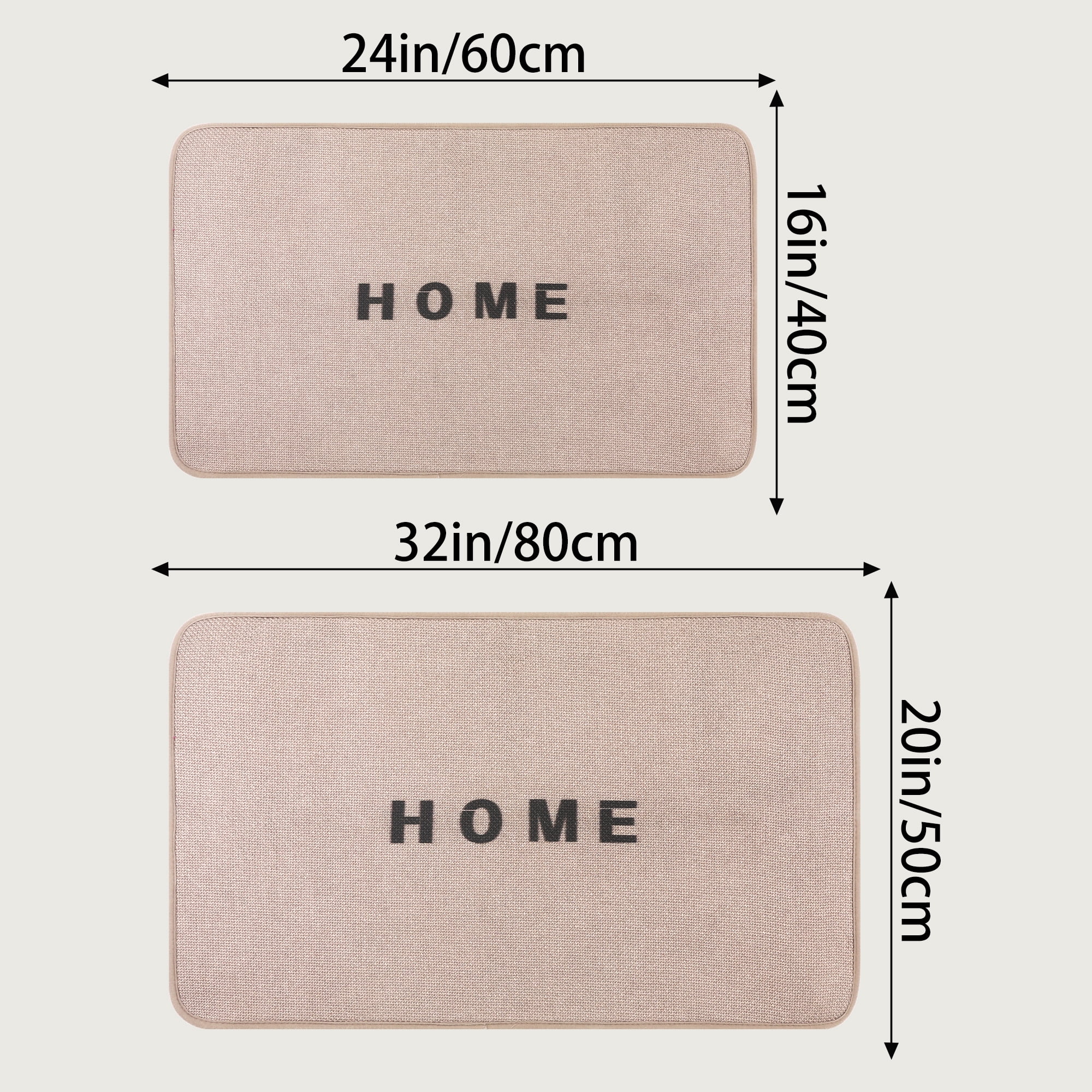 Unique Bargains Boho Bathroom Rugs Absorbent Non Slip Washable Bath Rugs Khaki 20" x 32"