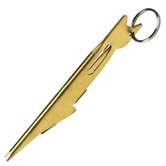 Fishing Line Knot Tyer Quick Tie Tool Fly Nail Knot Tool Fly Angler Accessories Fly Tying Equipment for Hooks Lures Lines Men, Gold