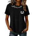 thumbnail image 2 of JOANKDMI Cute Halloween T-Shirts for Women Short Sleeve Season Letter Print Tops Casual Comfortable Crewneck Fall Festival Shirts Jack-o-Lantern Graphic Tees, 2 of 5