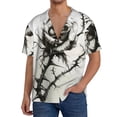 thumbnail image 1 of Fotbe Black And White Rose Camisa Estampada de Manga Corta para Hombre, Casual de Verano, Estilo Playero, Sin Arrugas-3X-Large, 1 of 5