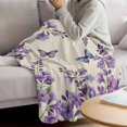 thumbnail image 3 of Purple Flowers Blanket Soft Cozy Warm Throw Blanket for Couch, Plush Fuzzy Flannel Fleece Blankets for Sofa, Butterfly Spring Floral Rustic Farmhouse Bed Blankets Lightweight Gifts for Women, 40"x60", 3 of 9