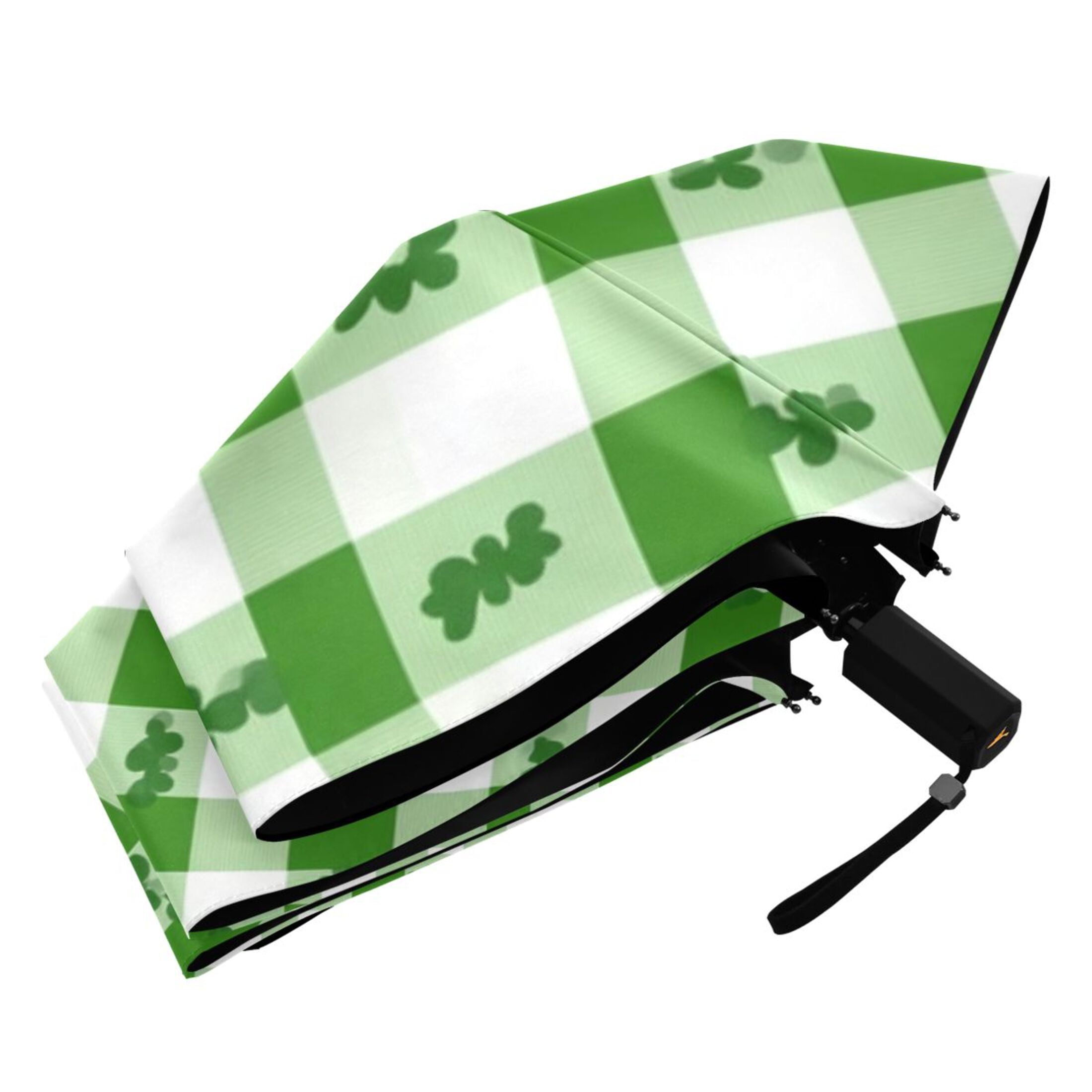 ALAZA St Patricks Leaf UPF 50+ Compact Folding Umbrella for Rain Travel Umbrella Packable