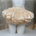 thumbnail image 5 of Yvsxxv Champagne Tiered Ruffle Short Skirt, Elastic Waist Sweet Summer Skirt, 23.62-29.53inch Waist, 5 of 7