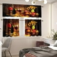 thumbnail image 4 of Red Wine 3 Piece Curtains and Valances Set Red Wine Flowers Fruits and Nuts with Candle, Window Treatment for Kitchen Livingroom(36" L Tiers & 18" L Valance), 4 of 6