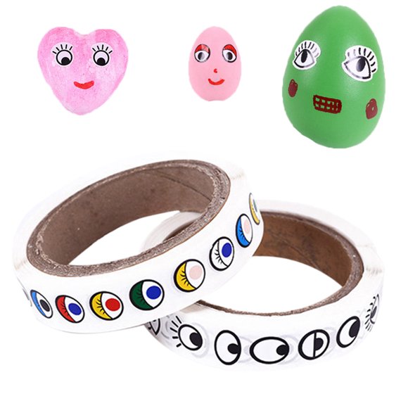 Coofit 2 Rolls nouveauté autocollant artisanat bricolage décoration œil autocollant lèvres autocollant pour enfants