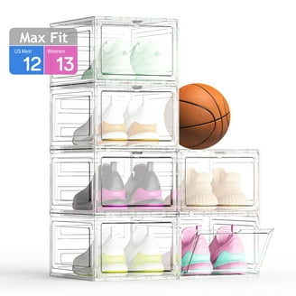 Dextrus 6 Pack Shoe Storage Box, Large Case Set Sneaker Organizers